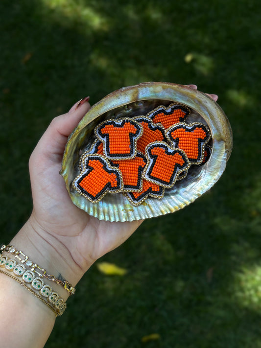 Beaded Orange T-Shirt Pin