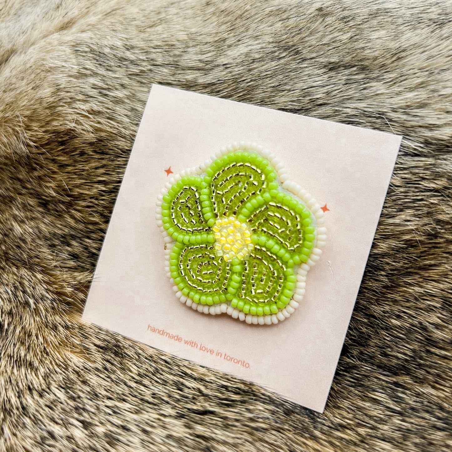 Beaded Métis Flower Pin