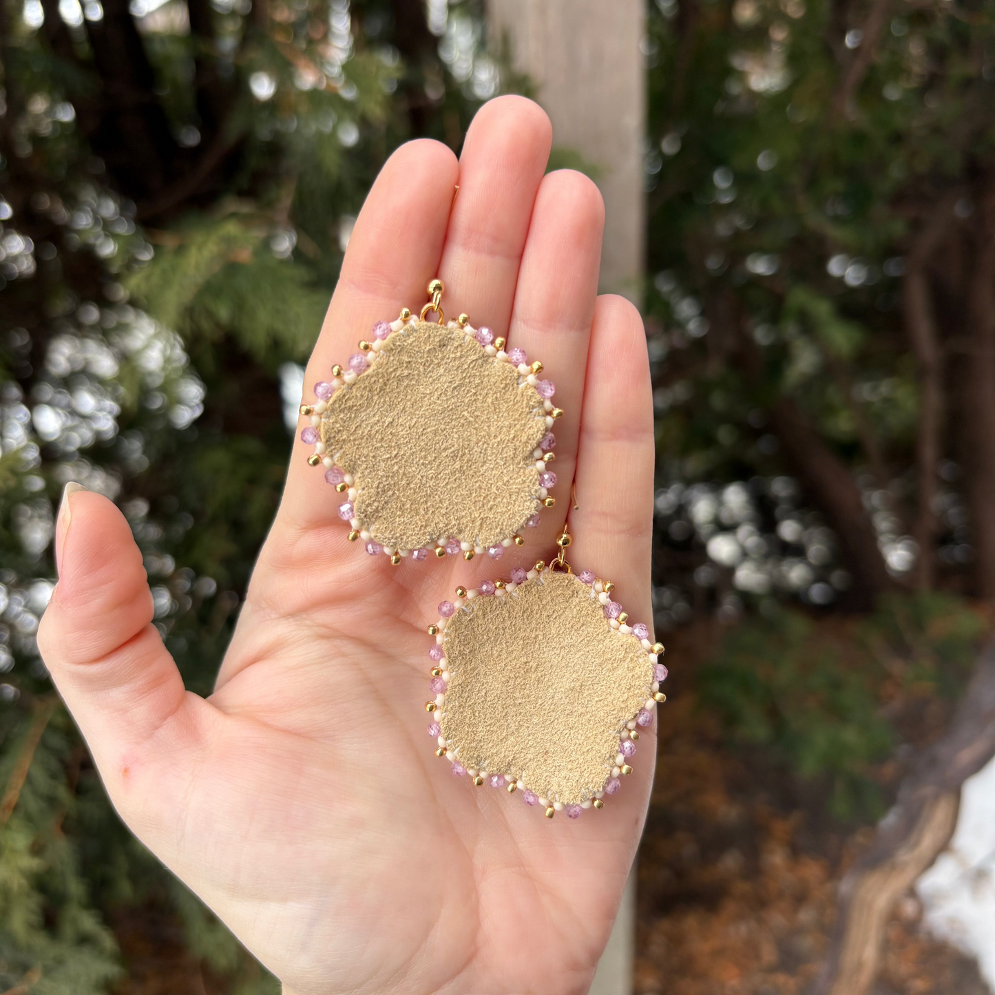 Pink Flower Earrings