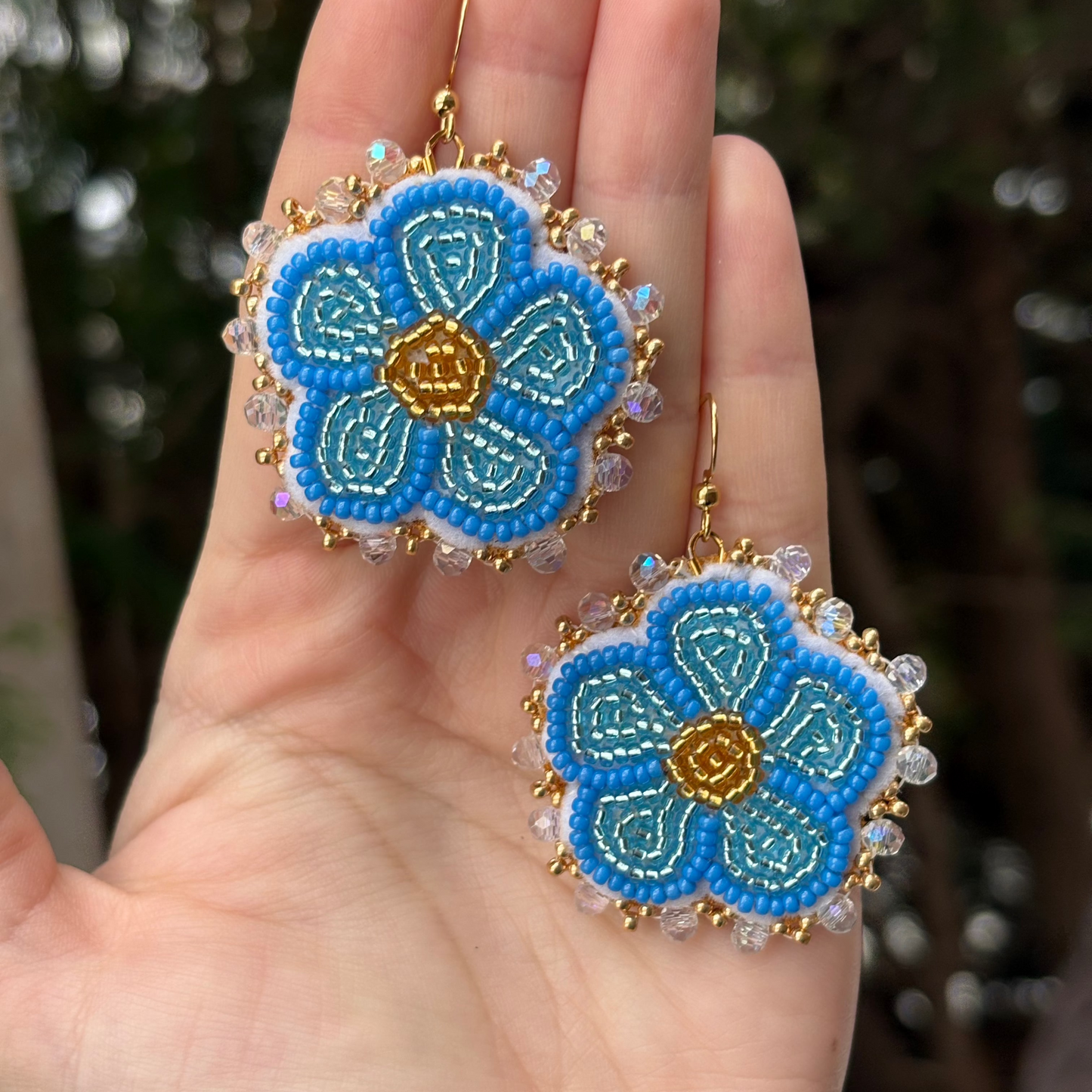 Blue Flower Earrings