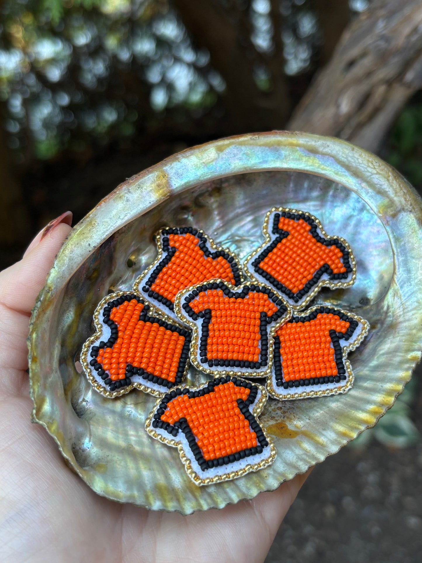 Beaded Orange T-Shirt Pin