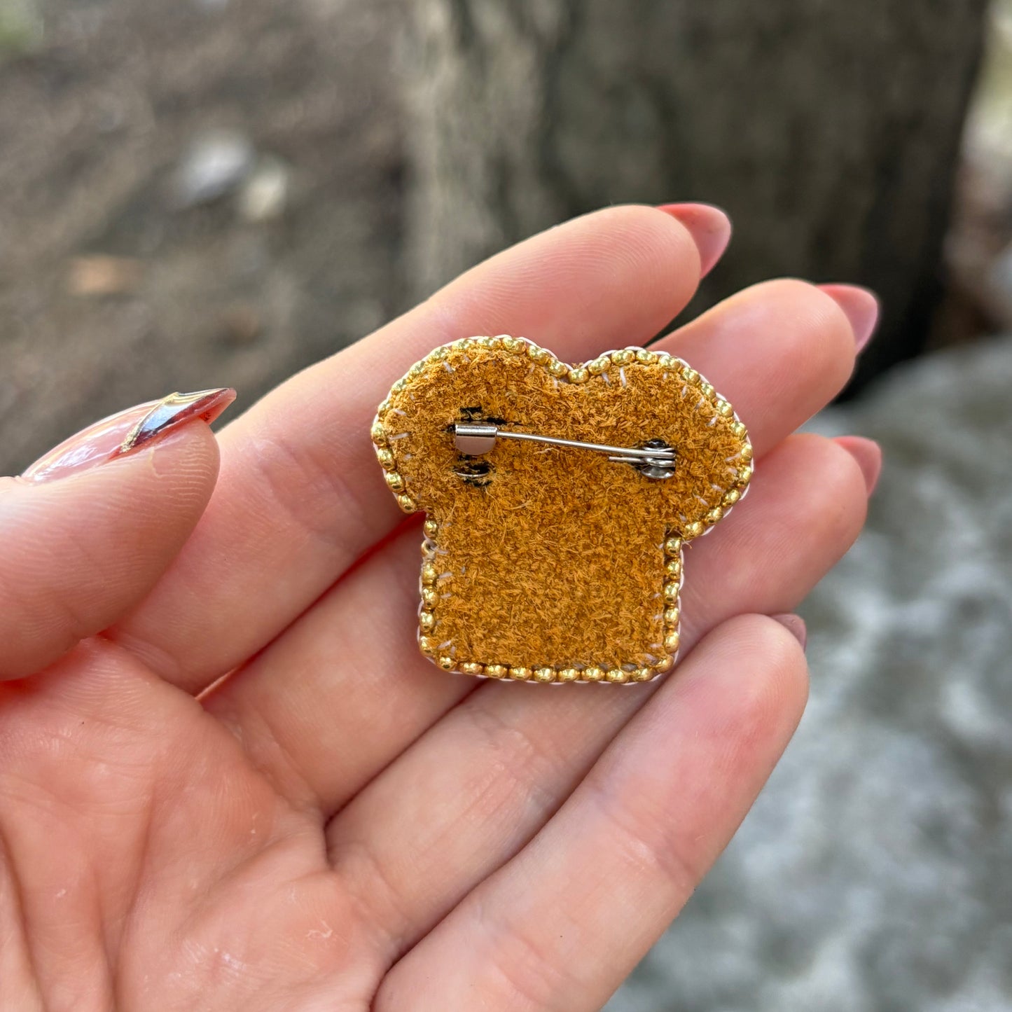 Beaded Orange T-Shirt Pin