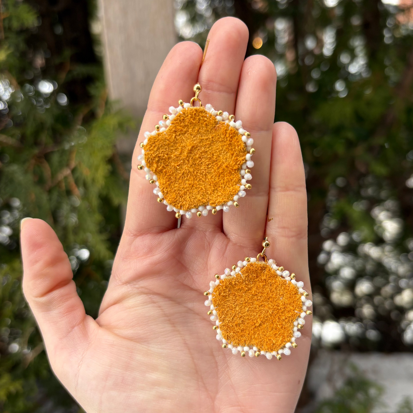 White Flower Earrings