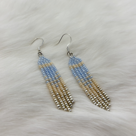 Ice Blue Mini Fringe Earrings