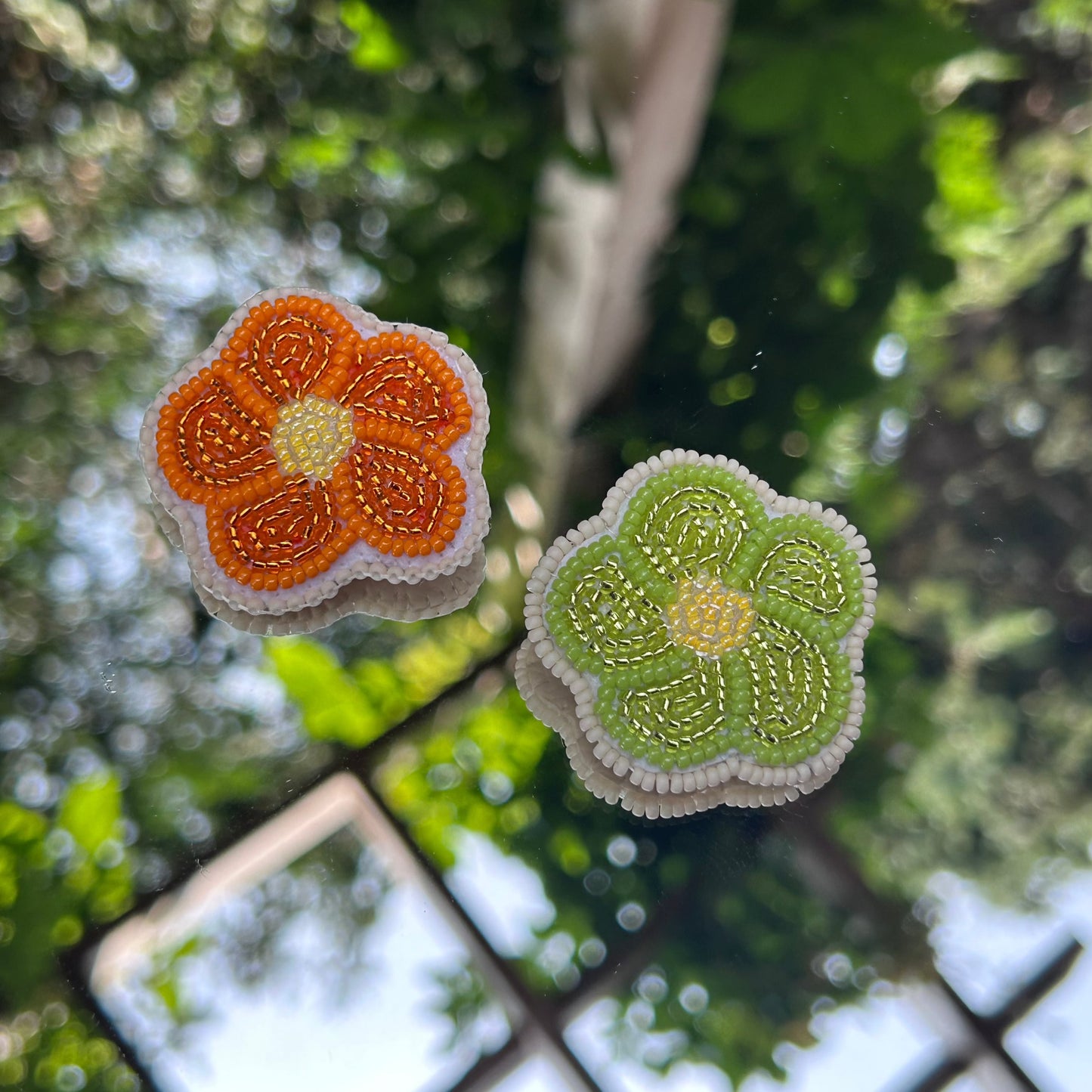 Beaded Métis Flower Pin